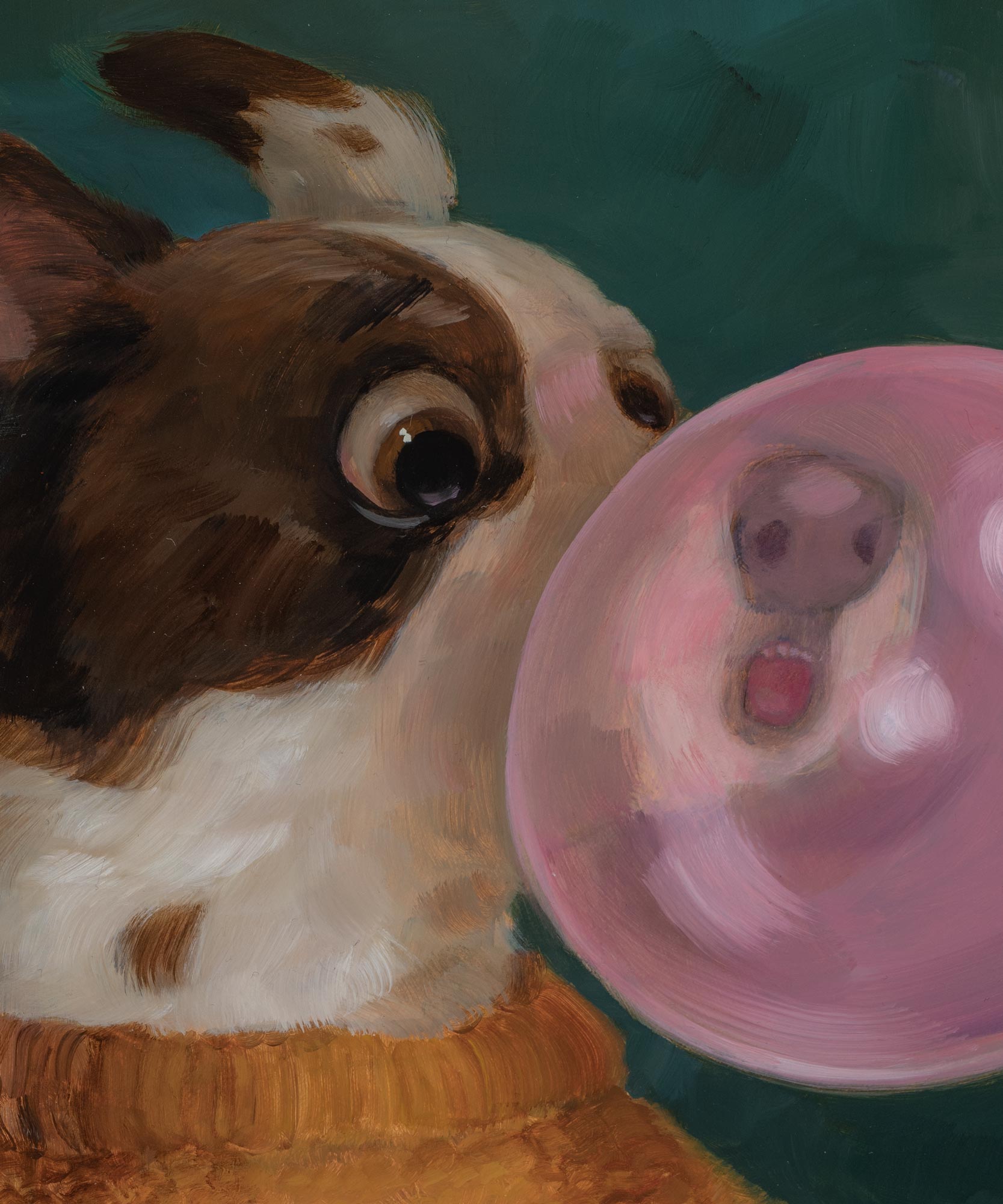 Hubba Bubba Dog - Original Oil Painting